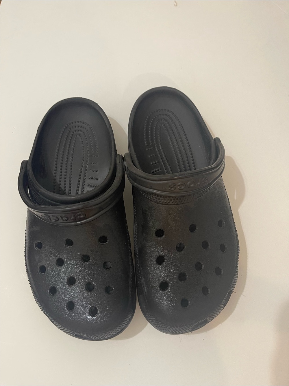 CROCS Classic Black Slip-On Clogs with Heel Strap